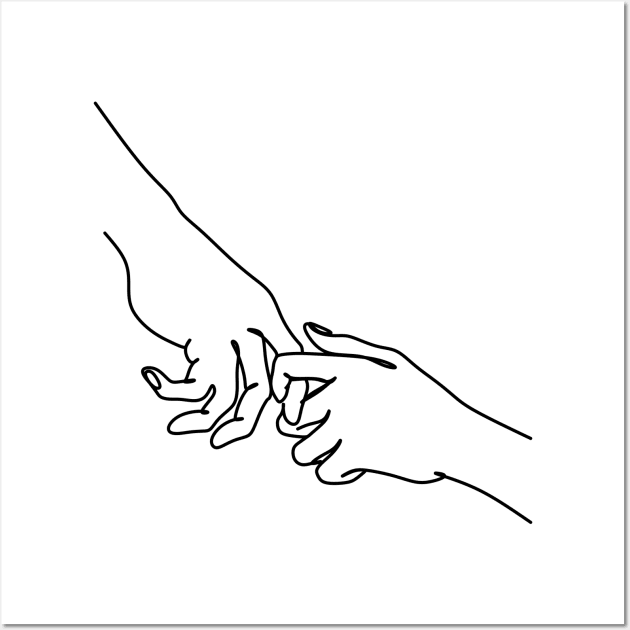 One Line hands drawing Wall Art by OneLinePrint